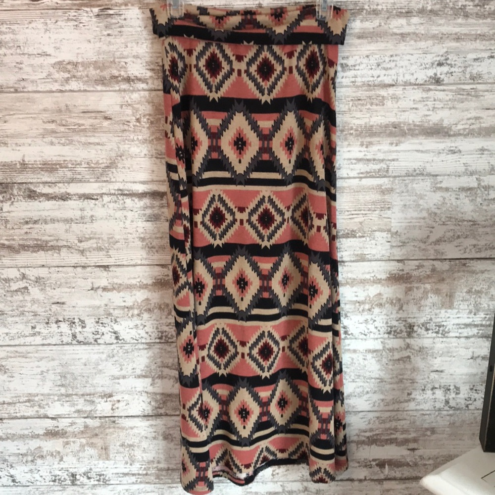 Pink Aztec maxi skirt